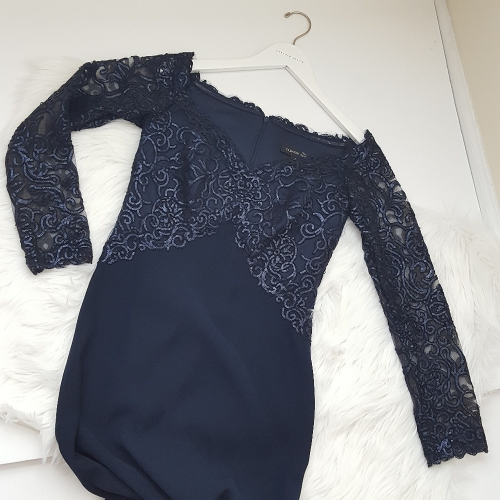 Tadashi Shoji | Sequin Off Shoulder Gown - Picture 5 of 14